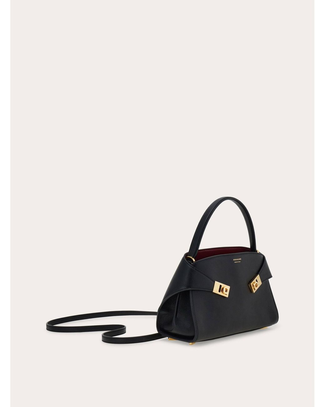 Ferragamo Black Hug Soft Bicolor Handbag (Xs)