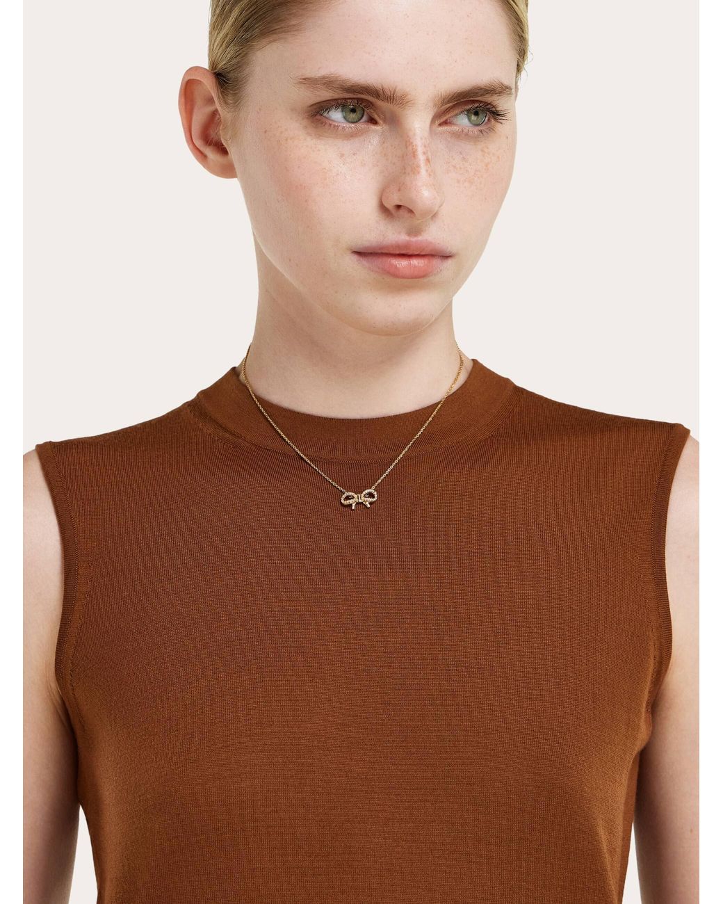 Ferragamo Natural Vara Bow Pendant Necklace