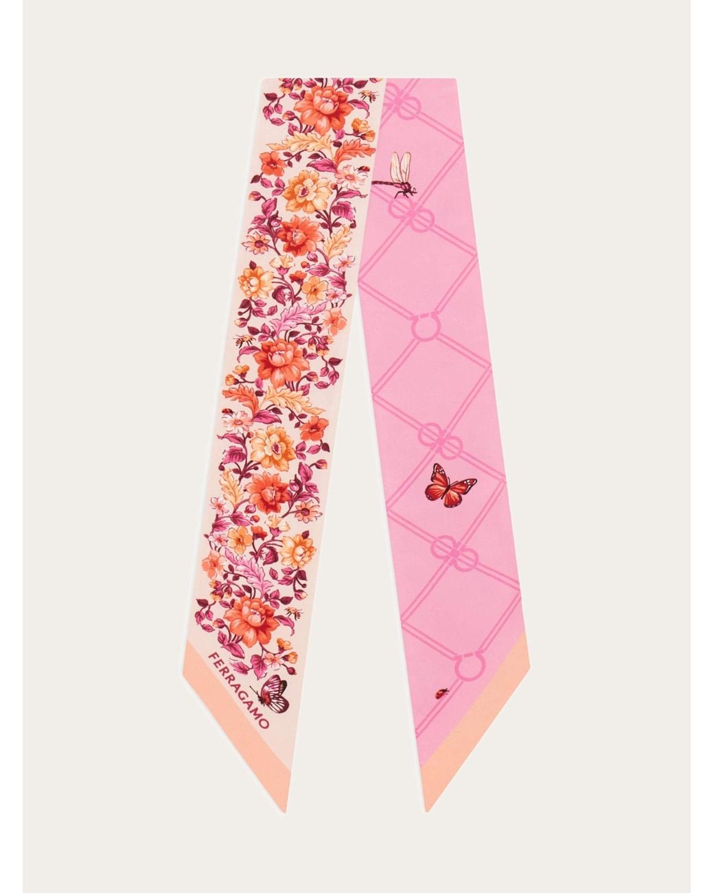 Ferragamo Pink Ramages Print Jacquard Mini Bandeau