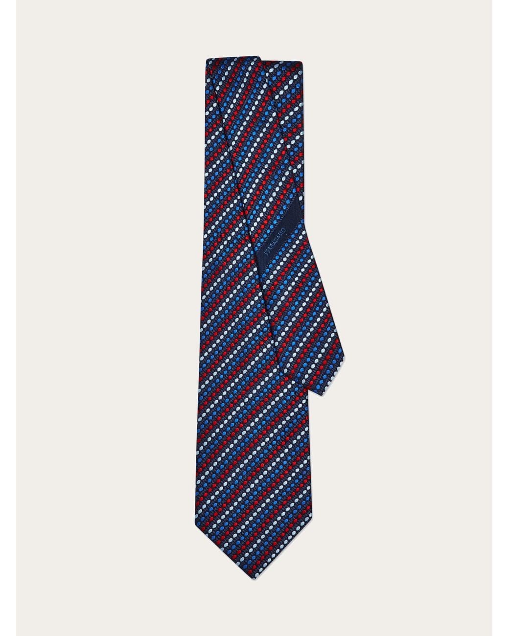 Ferragamo Blue Dots Jacquard Tie for men
