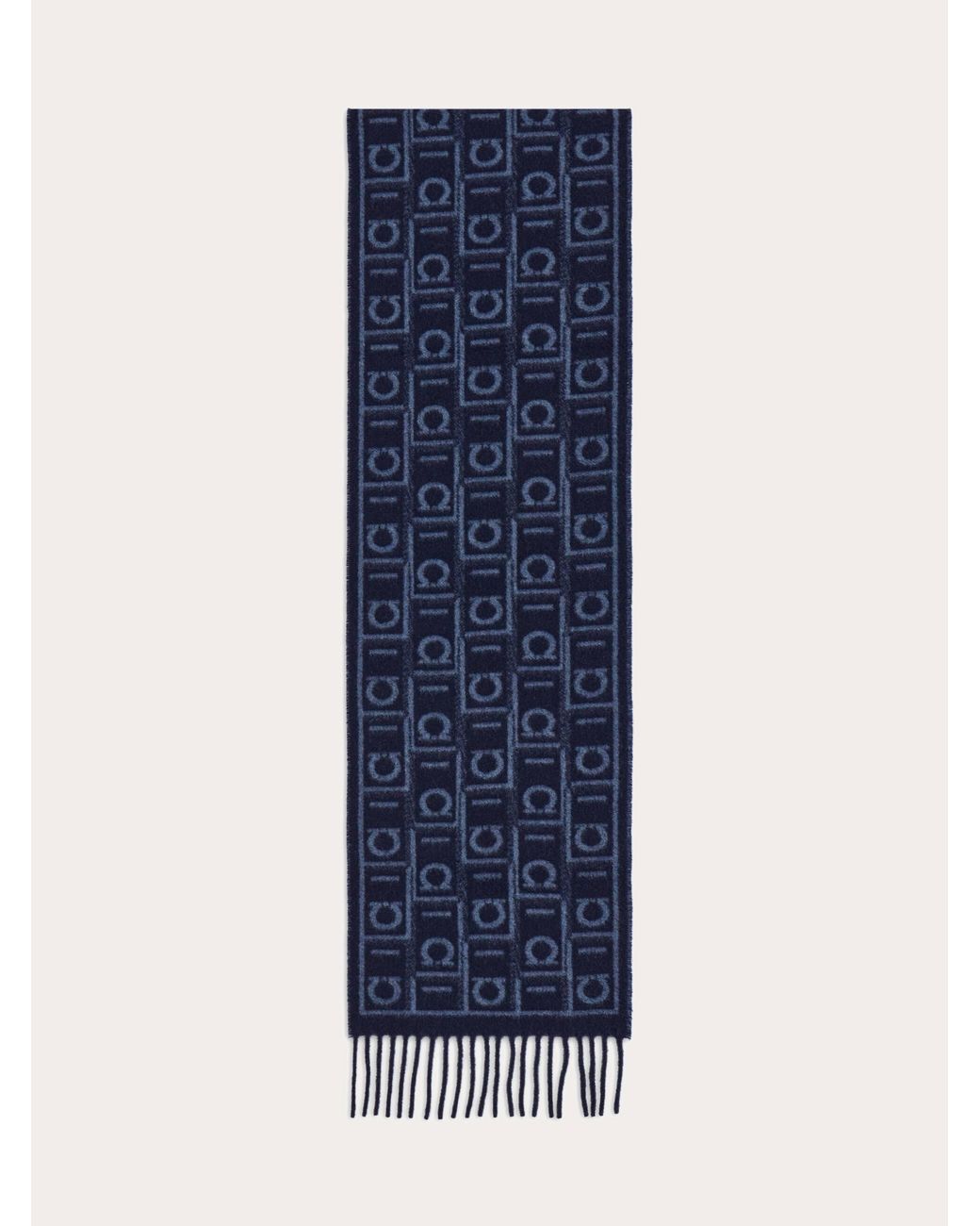 Ferragamo Blue Monogram Scarf for men
