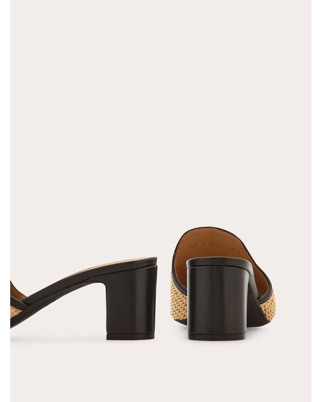 Ferragamo Natural Gancini Ornament Mid-Heel Slide .5
