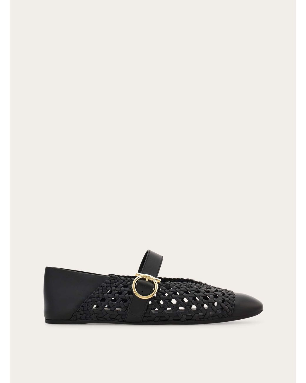 Ferragamo White Gancini Buckle Ballet Flat .5
