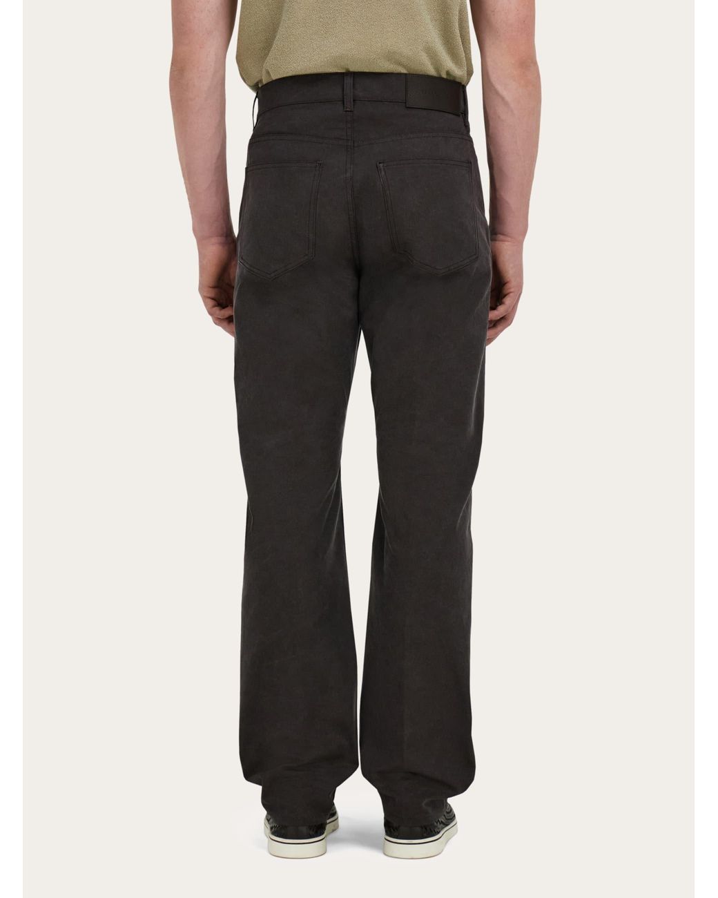 Ferragamo Black Five Pocket Trousers for men