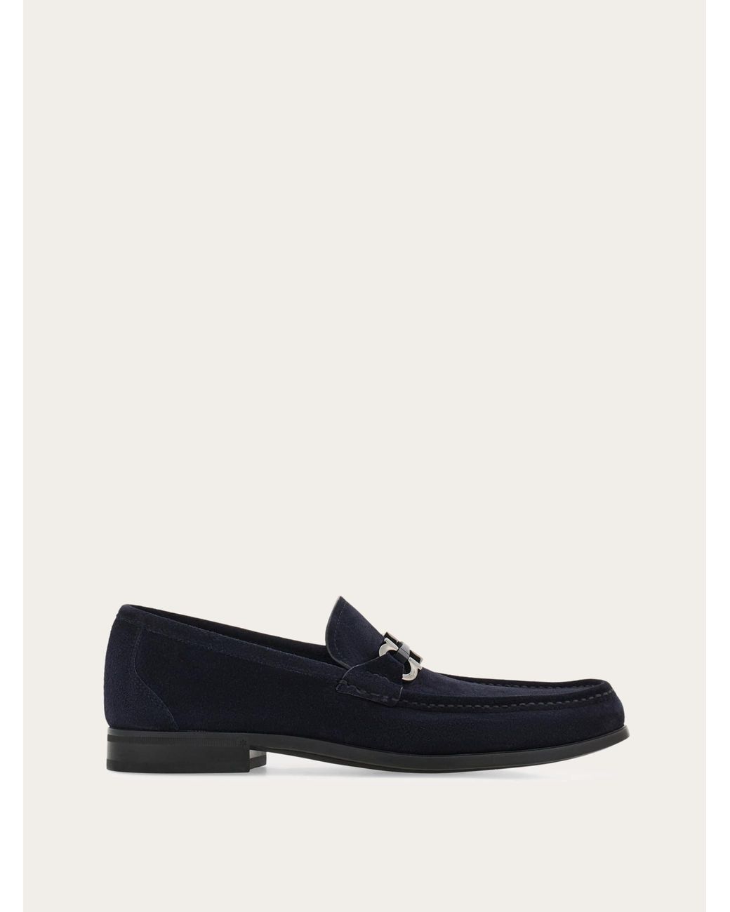 Ferragamo White Gancini Ornament Moccasin for men