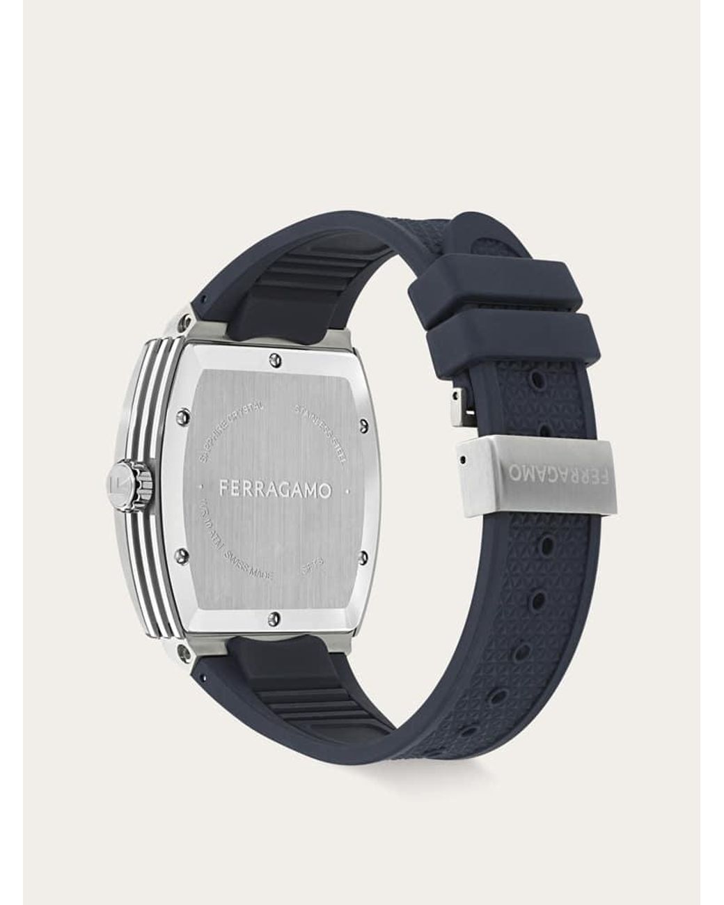 Ferragamo Blue F80 Tonneau 3H Watch for men