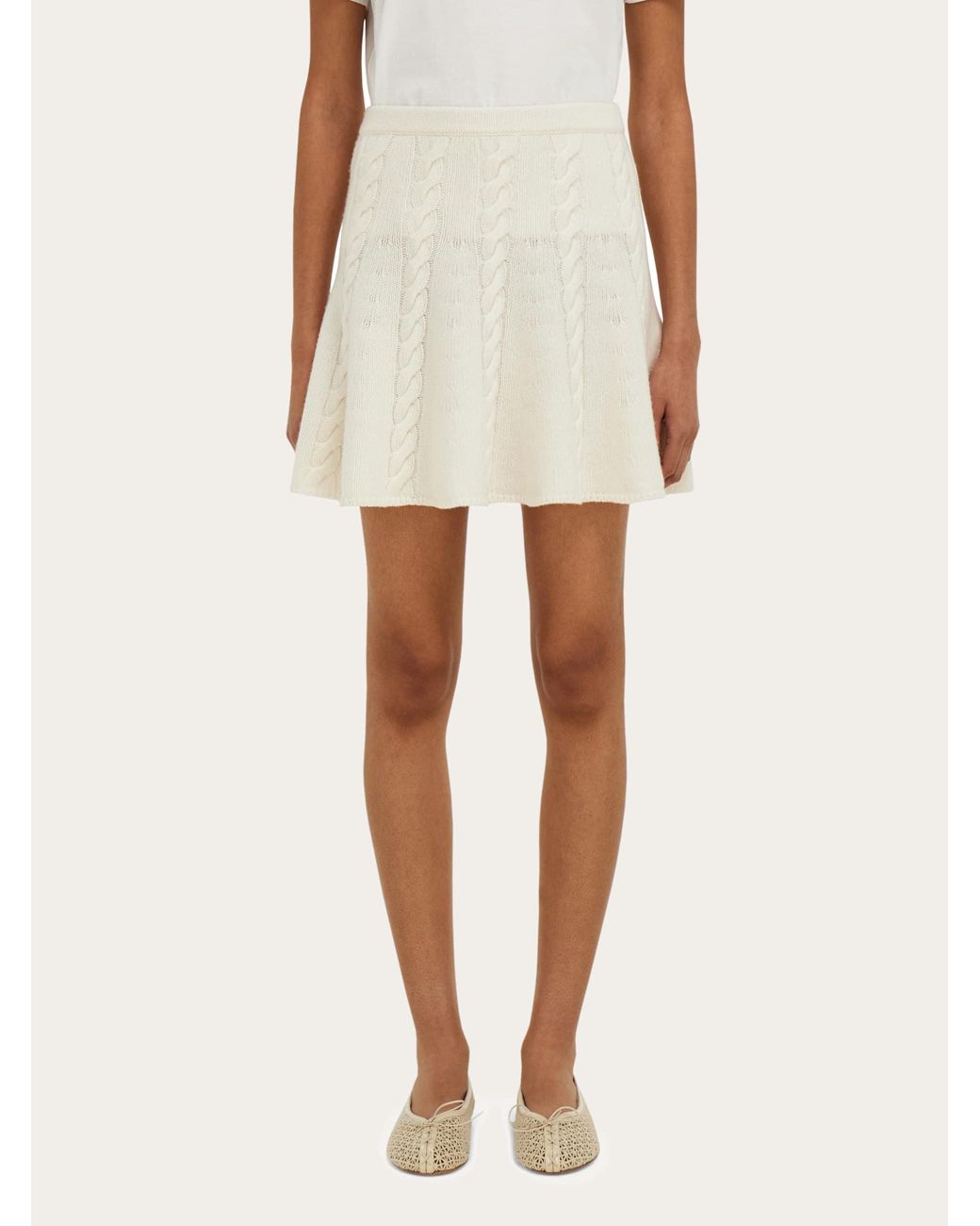 Ferragamo Natural Knitted Skirt
