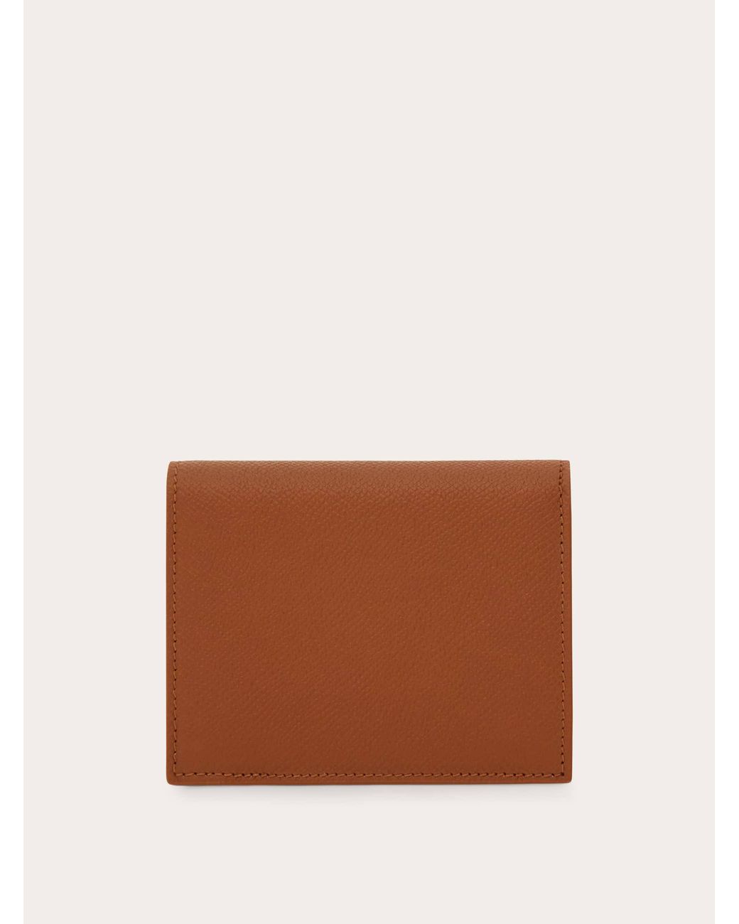 Ferragamo Brown Gancini Compact Wallet