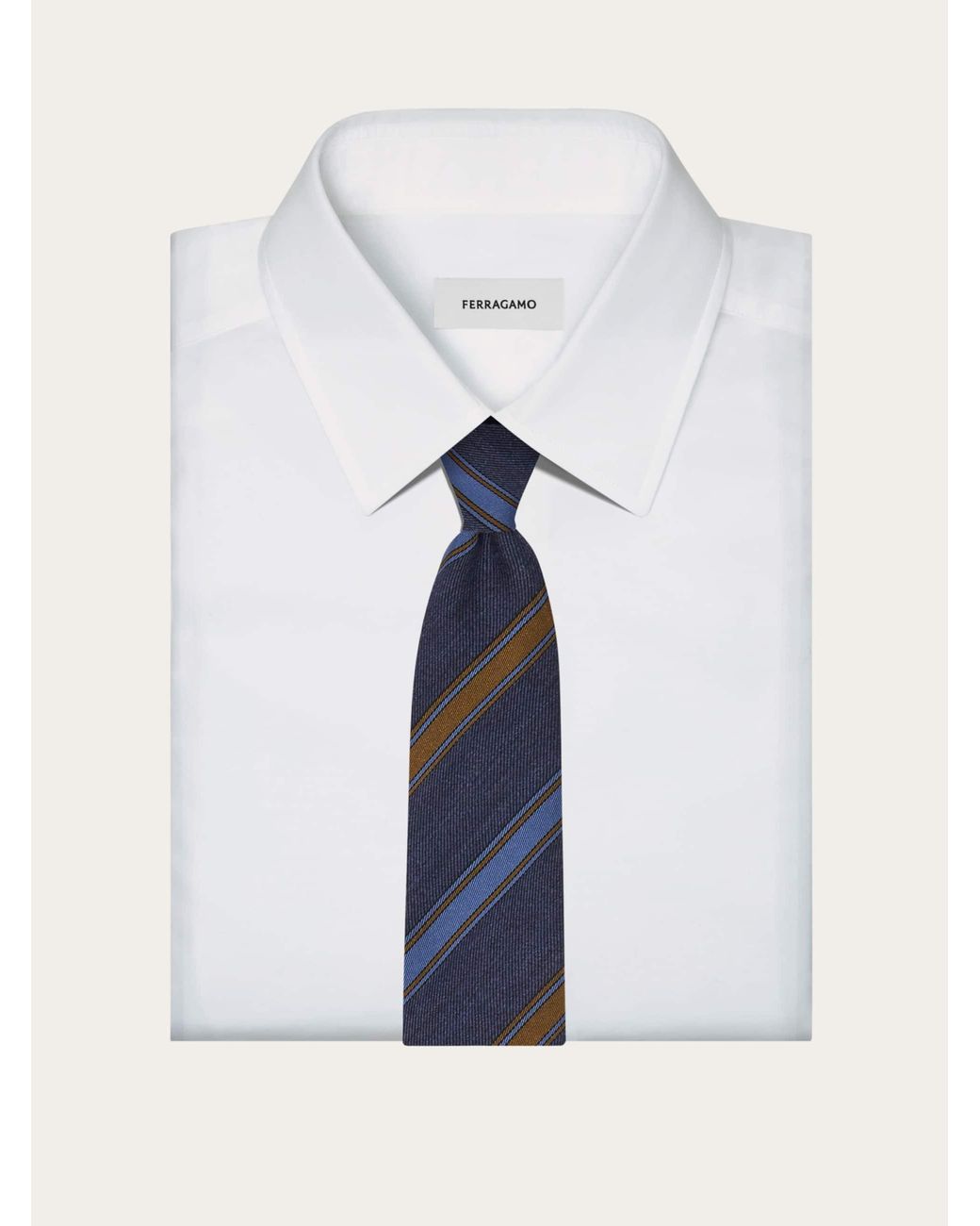 Ferragamo Blue Regimental Jacquard Tie for men