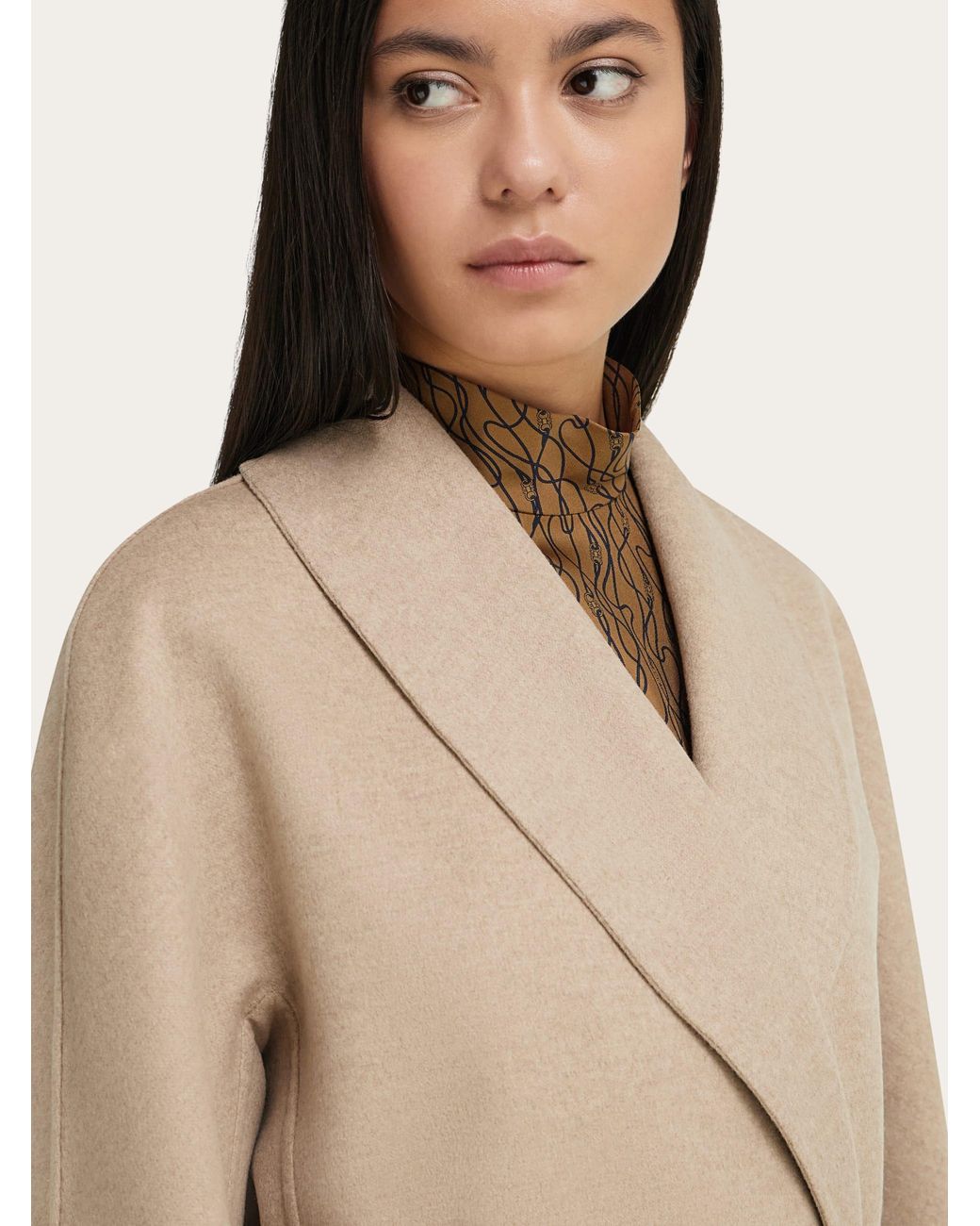 Ferragamo Natural Double Breasted Coat