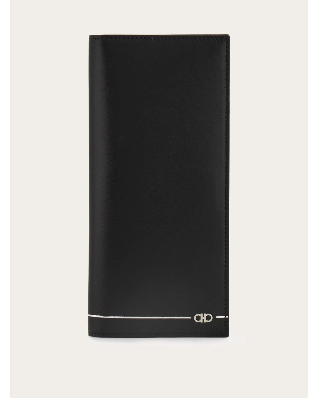 Ferragamo Black Gancini Organizer Wallet for men