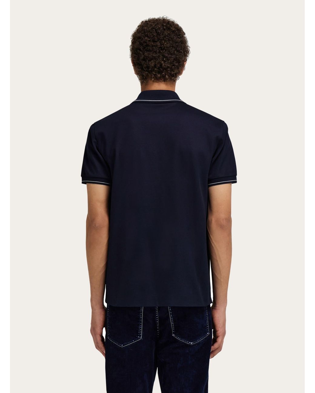 Ferragamo Blue Gancini Polo Shirt for men