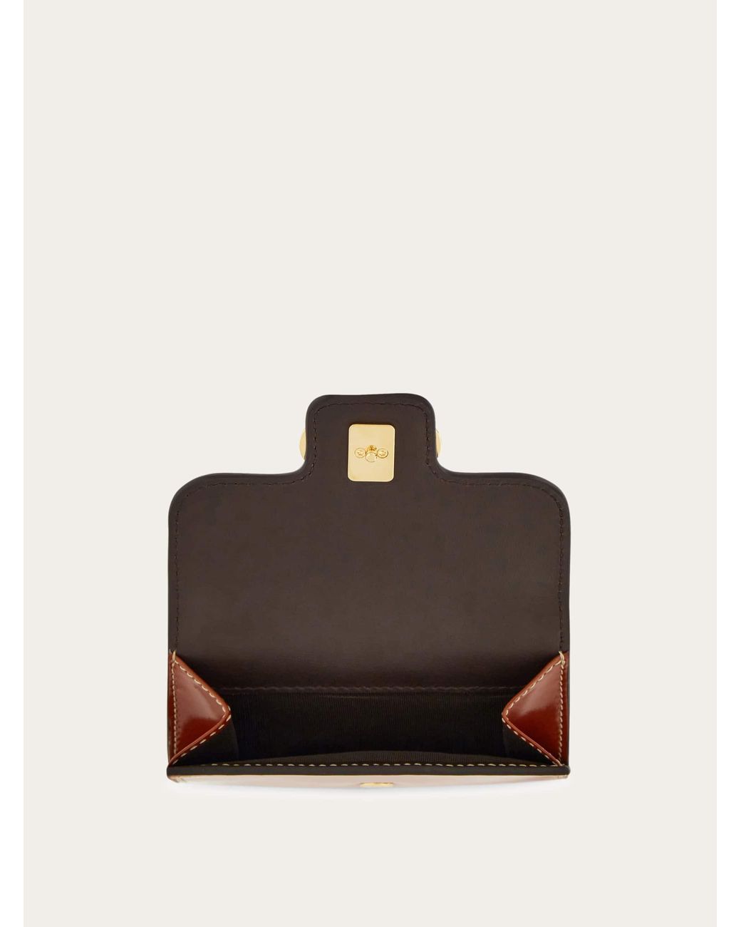 Ferragamo Brown Gancini Compact Wallet