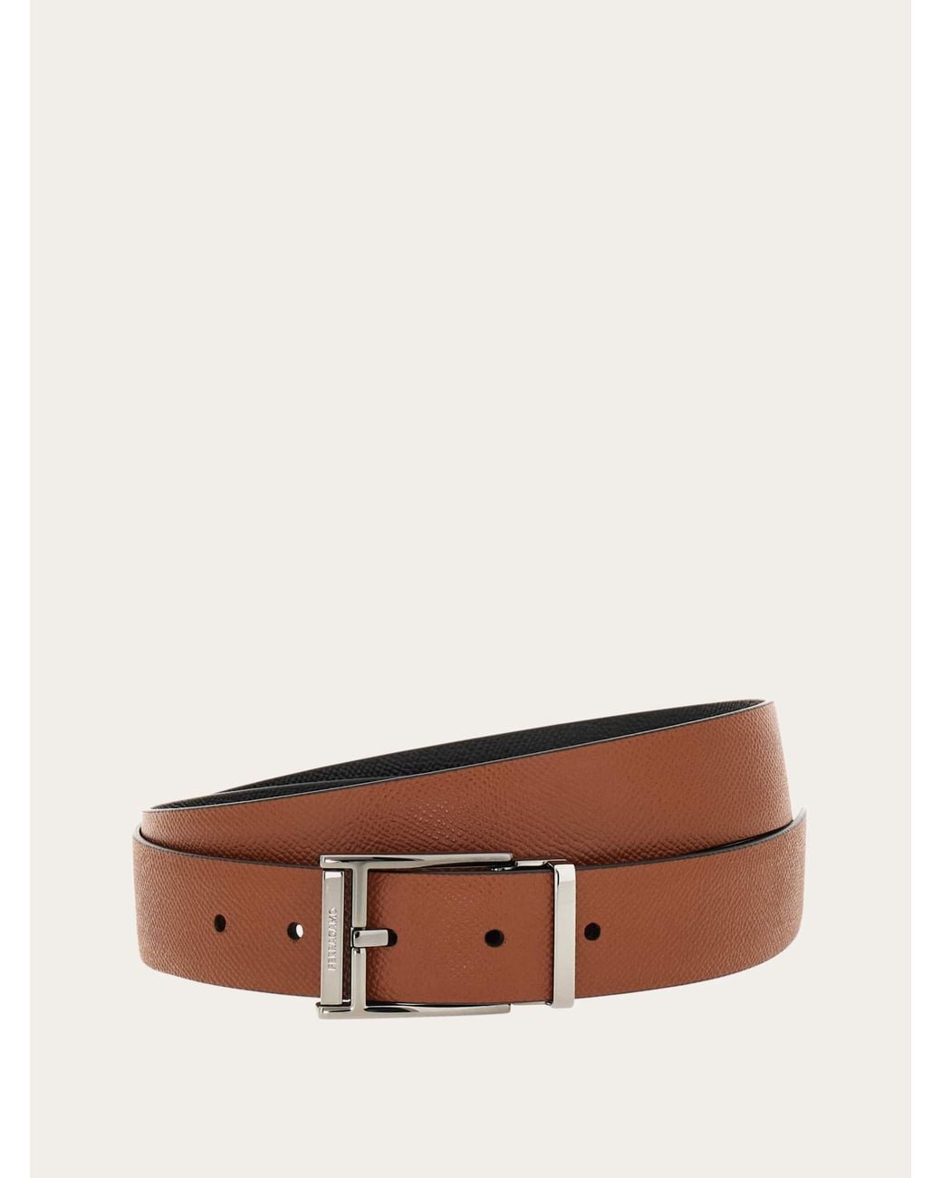 Ferragamo Brown Reversible And Adjustable Belt for men