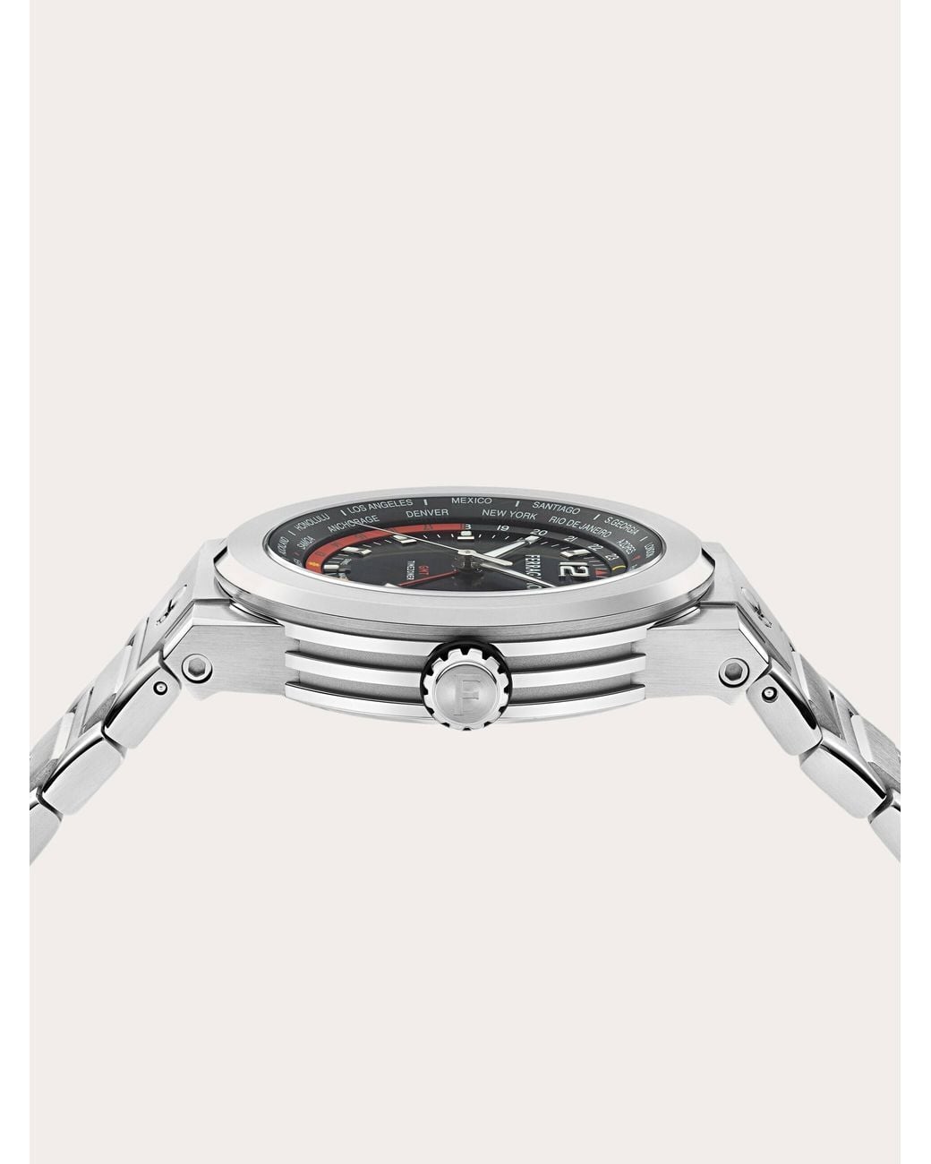 Ferragamo White F-80 Gmt Watch for men
