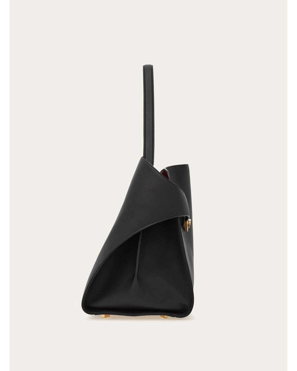Ferragamo Black Hug Soft Bicolor Shoulder Bag (L)
