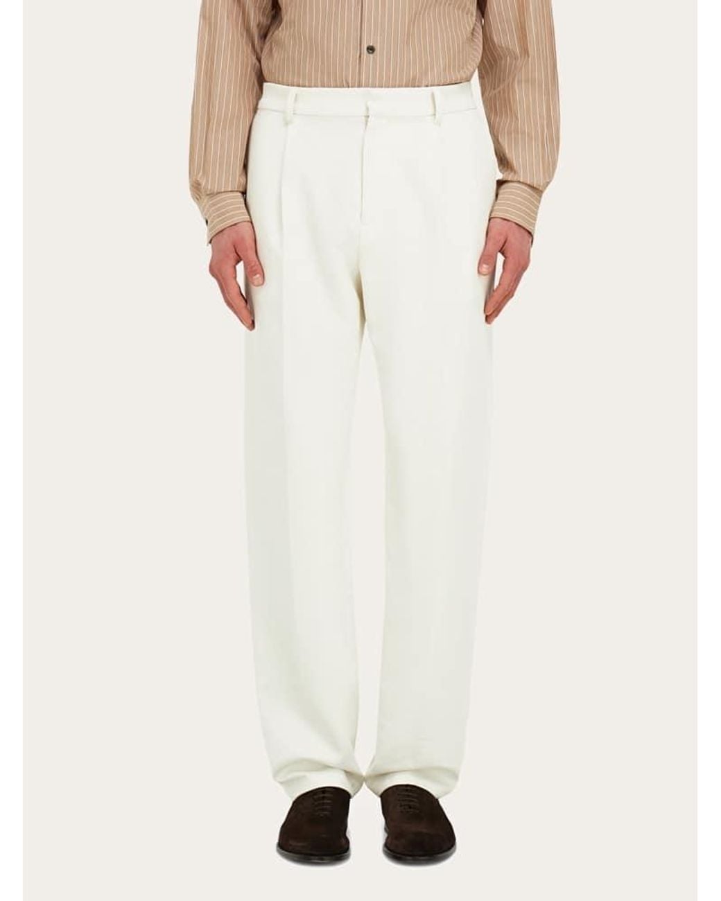 Ferragamo White Tailored Trousers for men