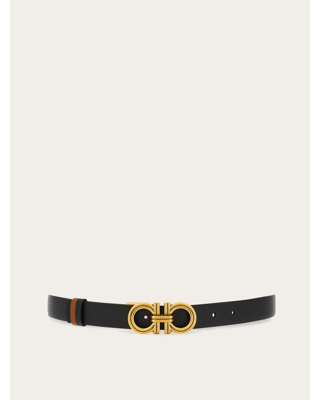 Ferragamo White Reversible And Adjustable Gancini Belt