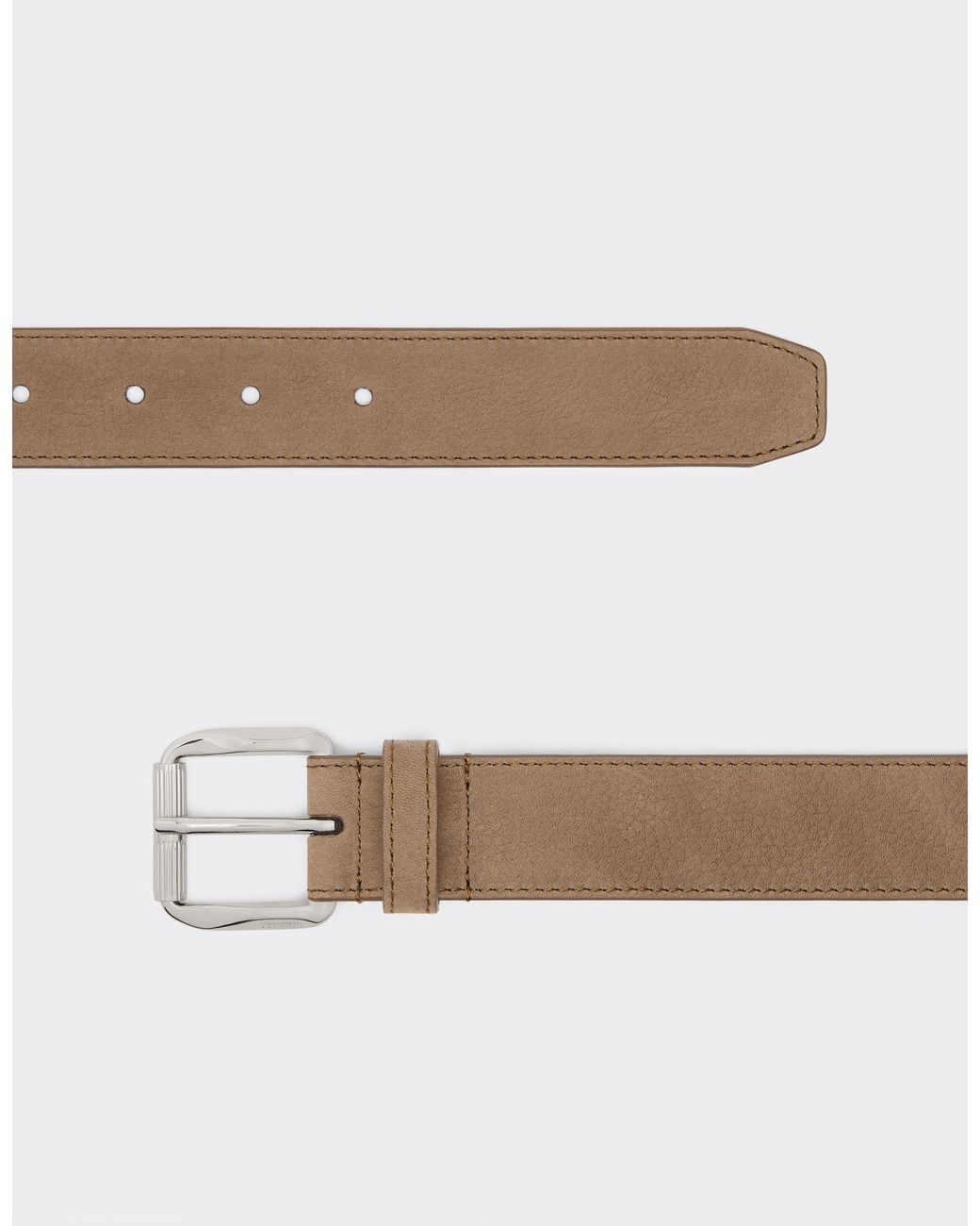 Ferrari Brown Waxed Leather Belt