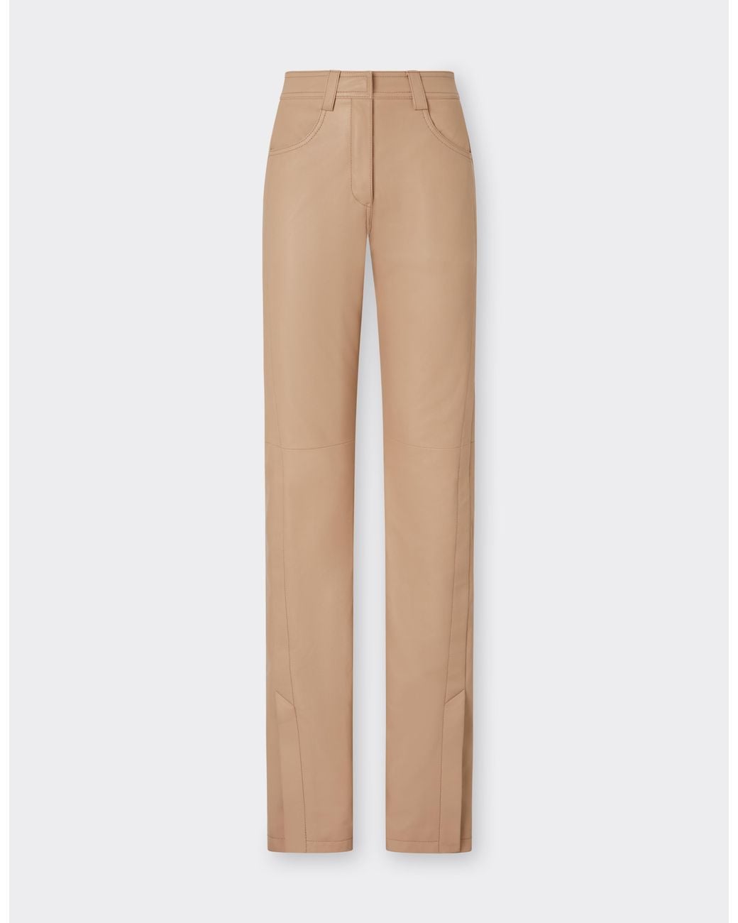 Ferrari White Straight-Leg Leather Trousers