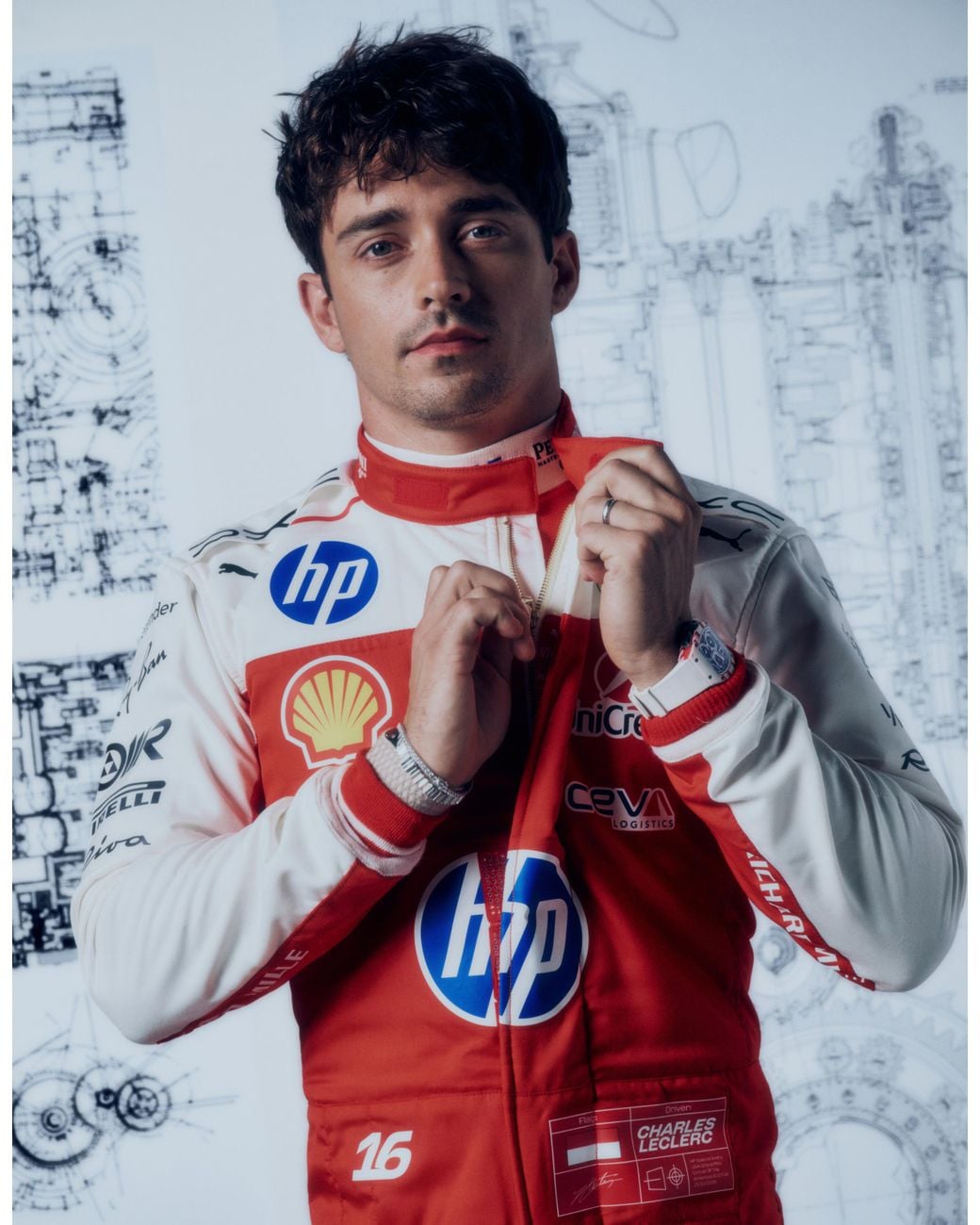 Ferrari Red Scuderia Leclerc Replica Racing Overalls For The 2026 Austin Grand Prix for men