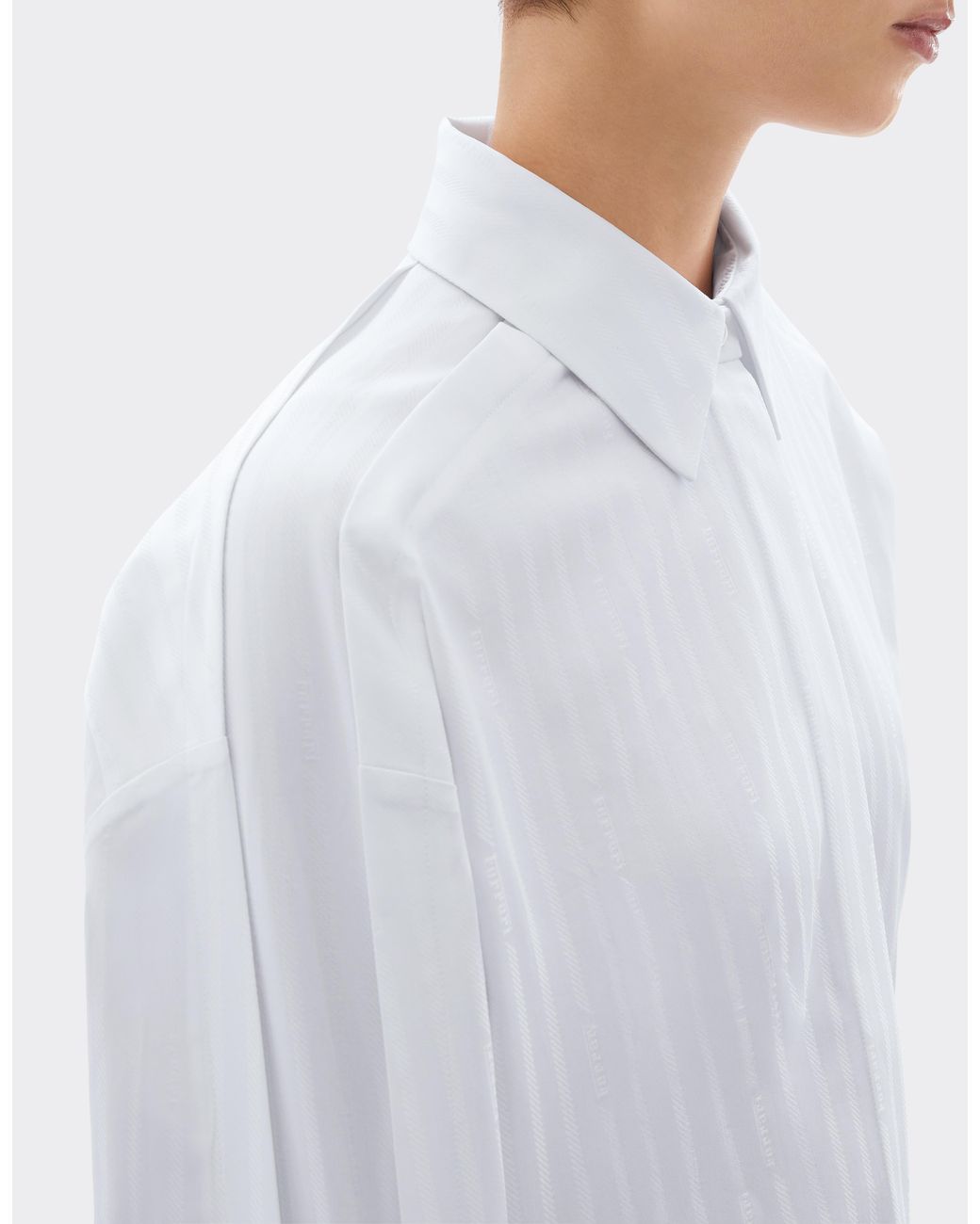 Ferrari White Jacquard Cotton Satin Shirt