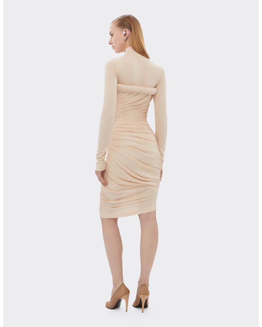 Ferrari White Ribbed Midi Dress