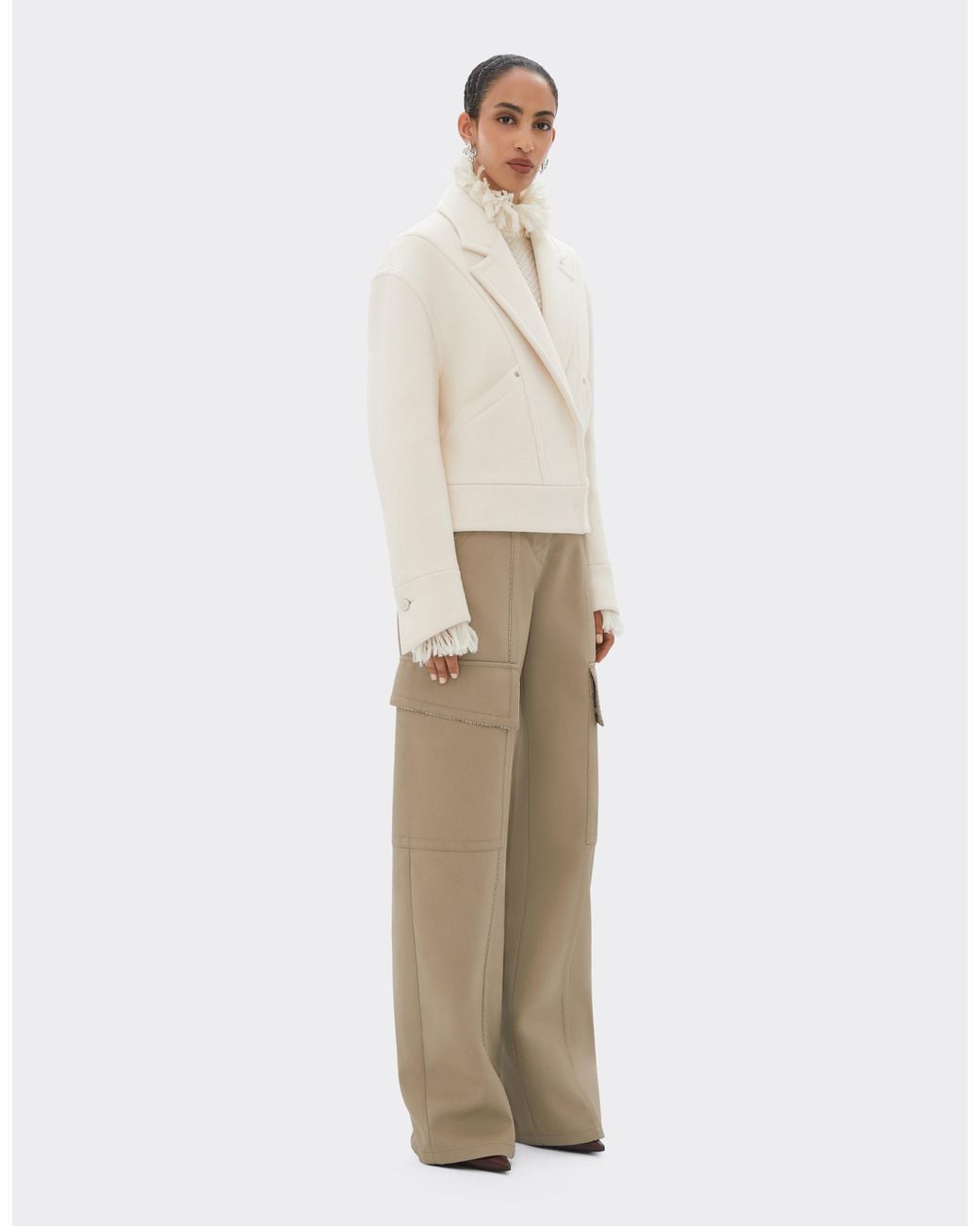 Ferrari White Double-Faced Wool Blouson