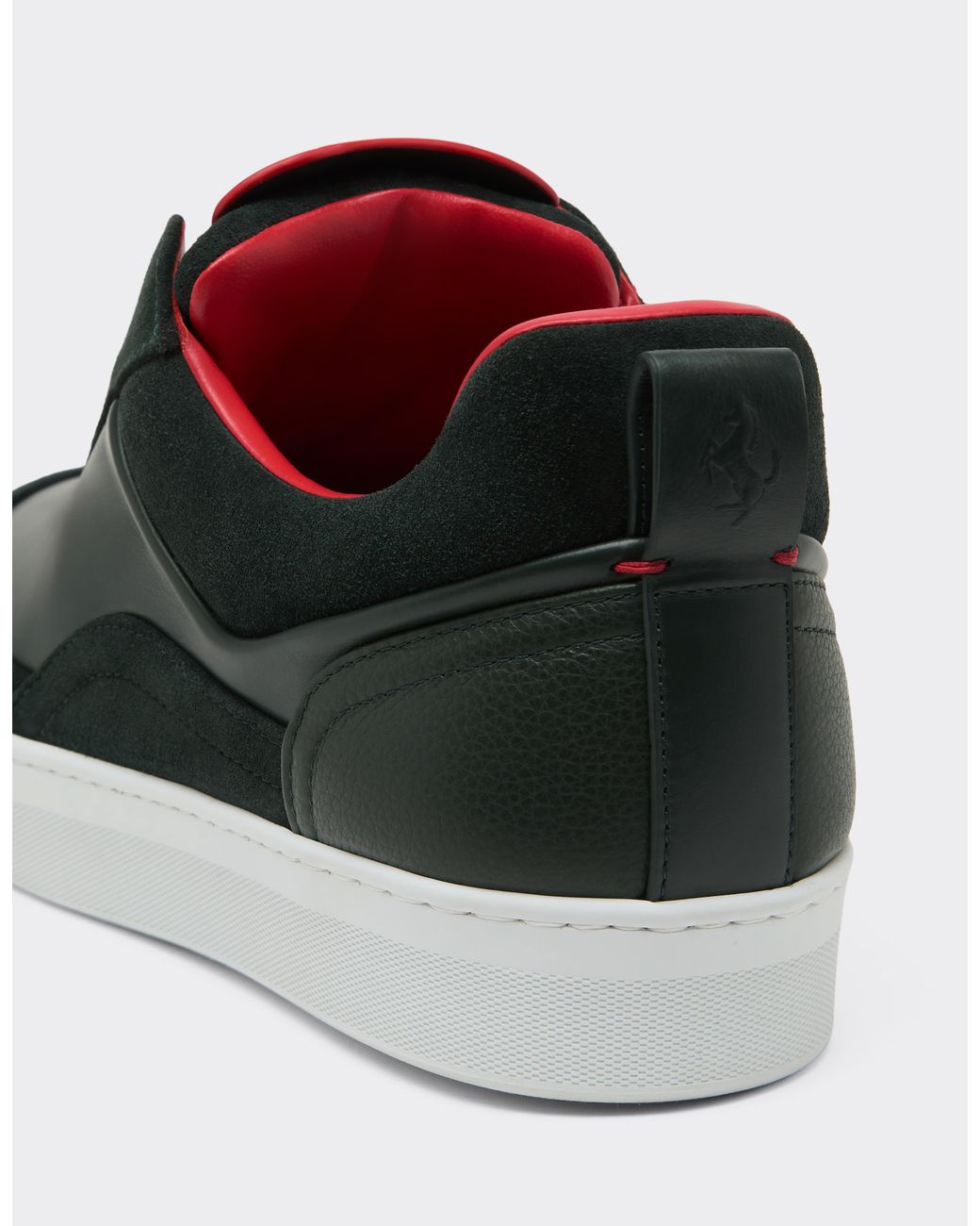 Ferrari White Leather And Suede Slip-On Trainers for men