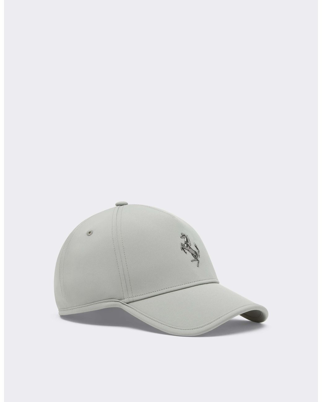 Ferrari White Baseball Cap With Metal Prancing Horse