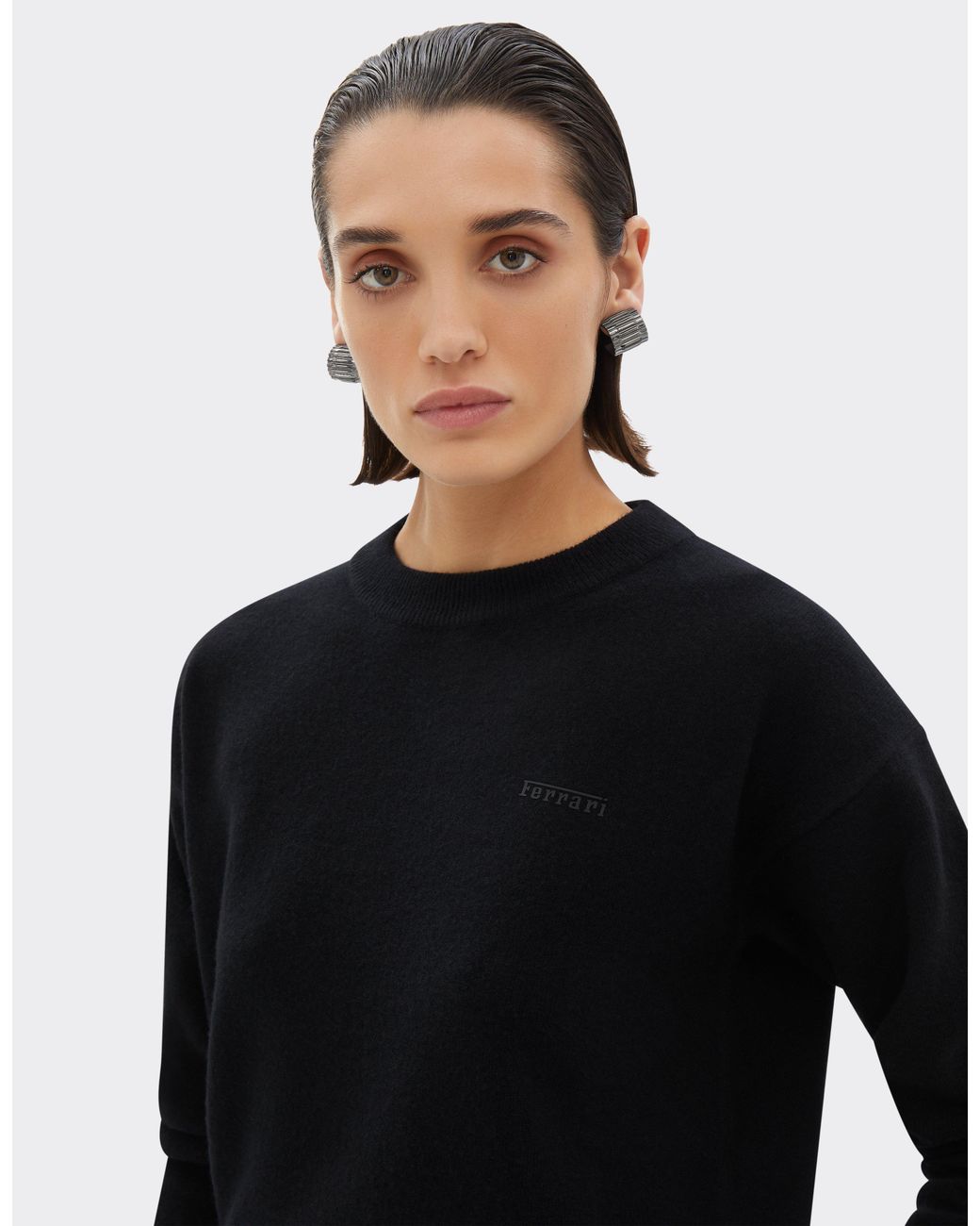 Ferrari Black Wool And Cashmere Jumper