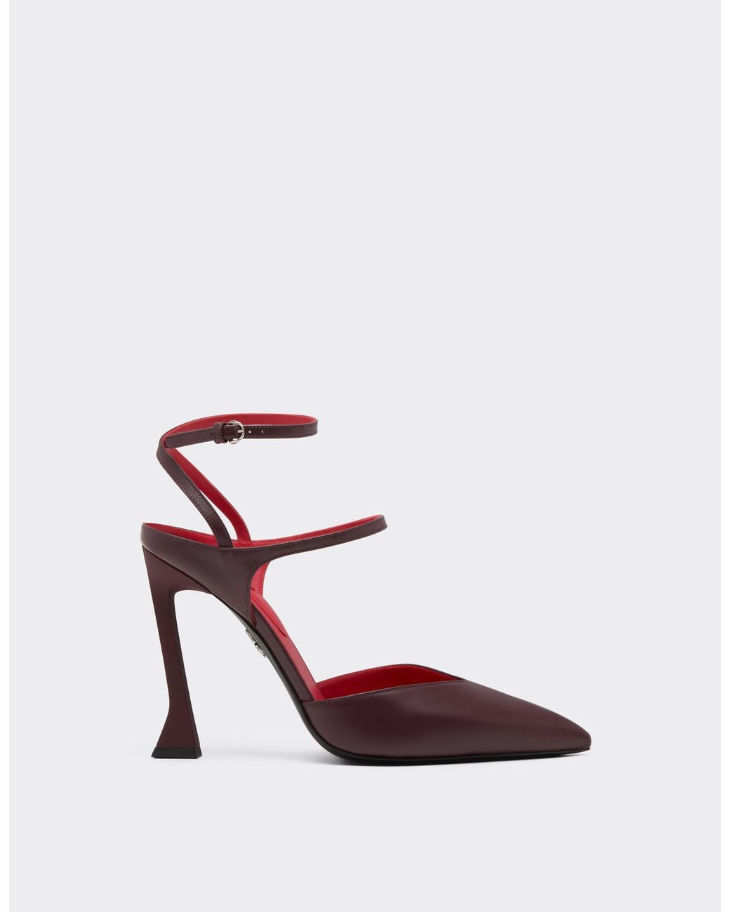 Ferrari White Semi-Matt Leather Slingback With High Heel