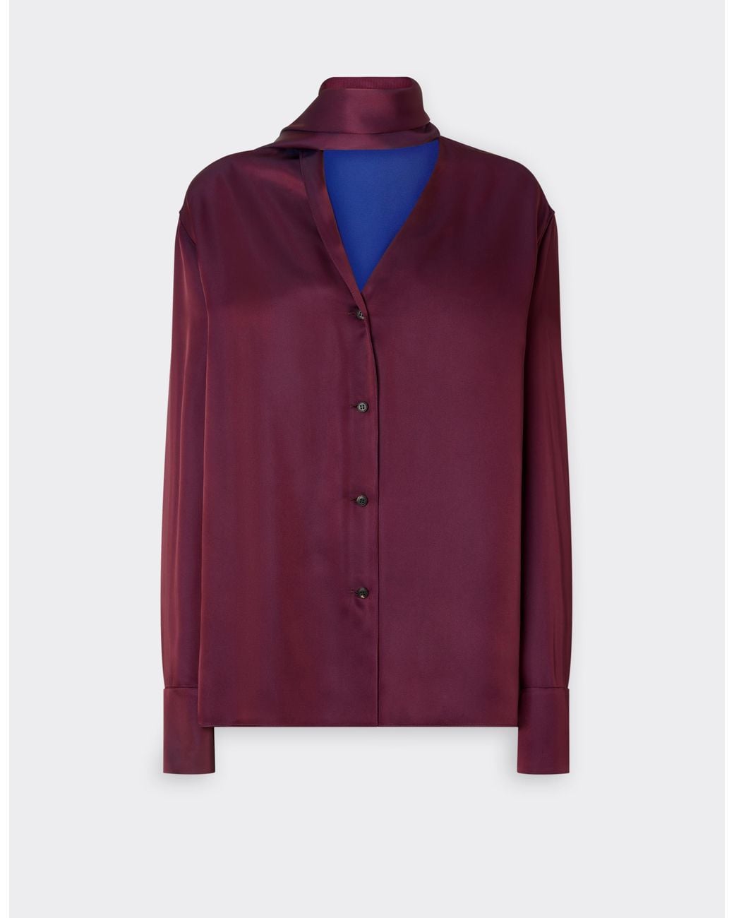 Ferrari Purple Two-Tone Satin Shirt