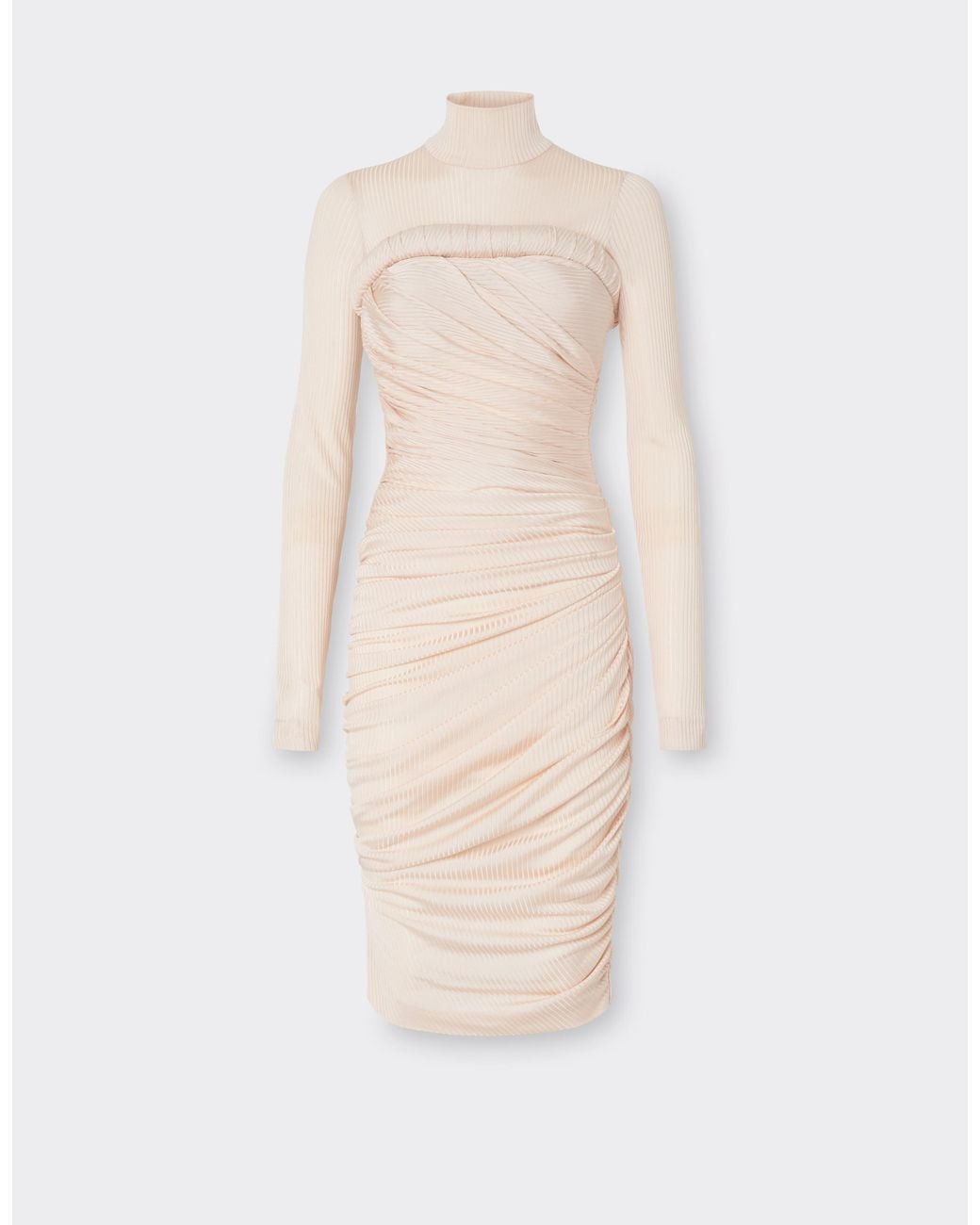 Ferrari White Ribbed Midi Dress