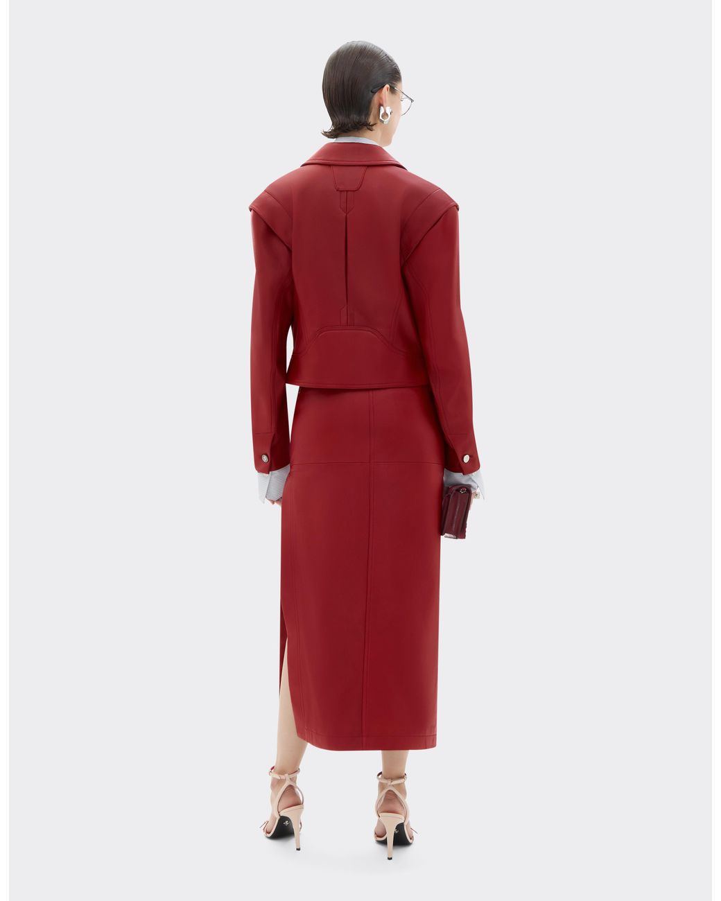 Ferrari Red Midi Skirt