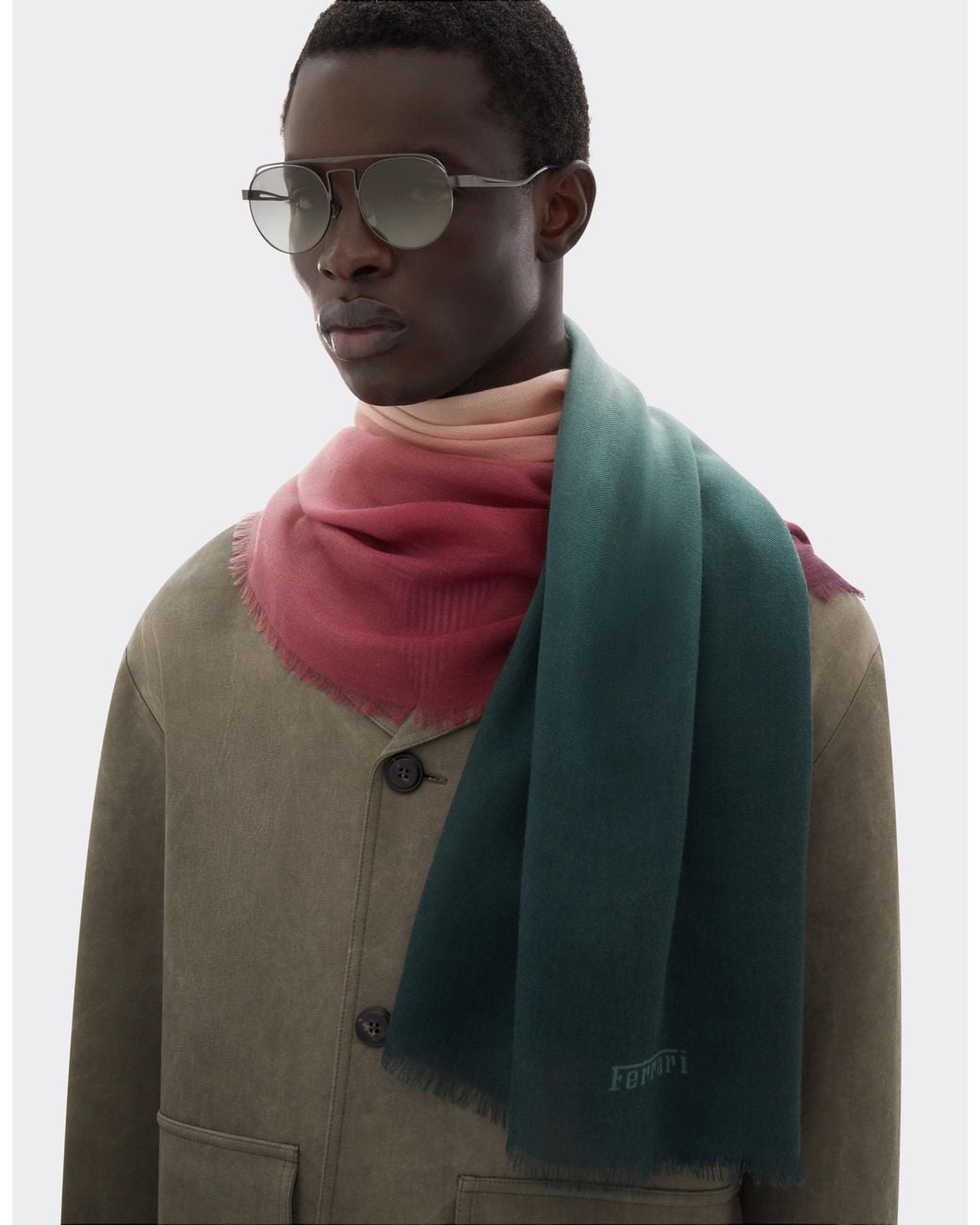 Ferrari Blue Ombré Cashmere Scarf