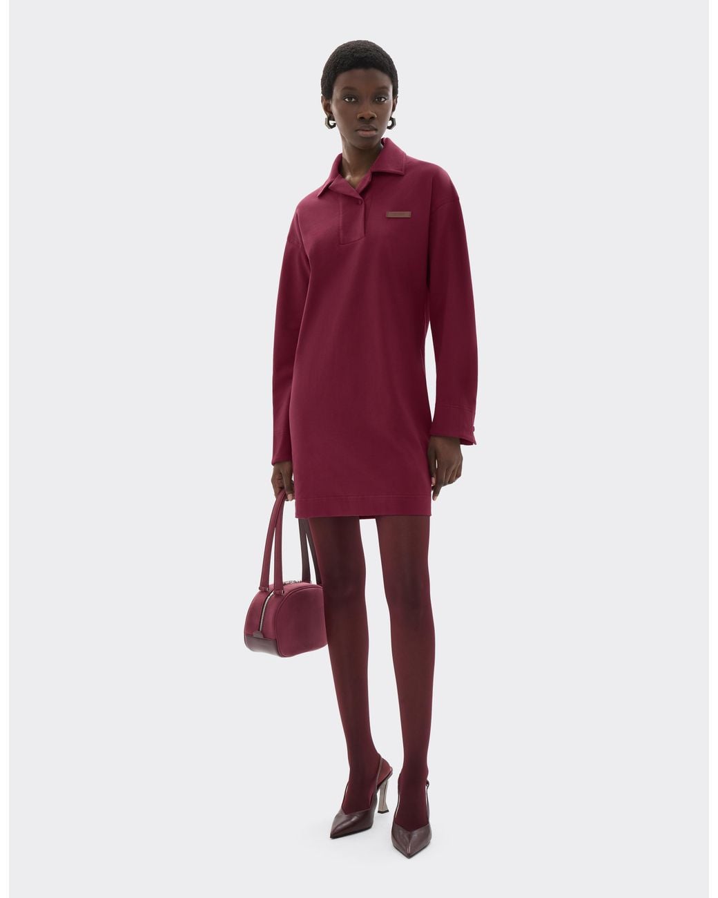 Ferrari Purple Cotton Piqué Polo Dress