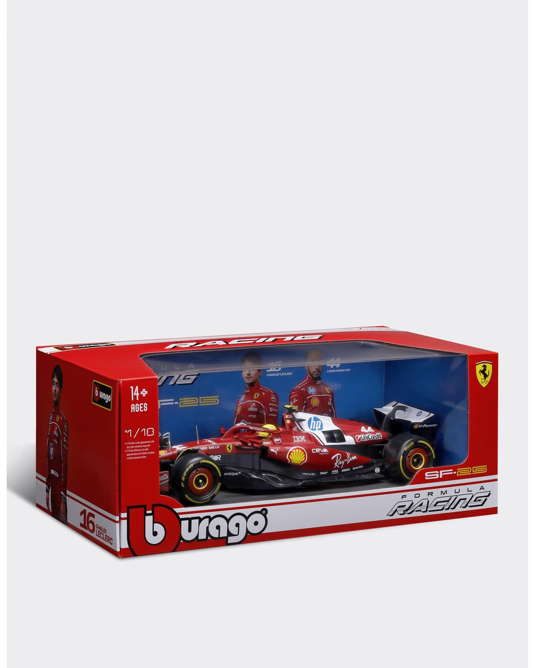 Ferrari White 1:18 Scale Sf-25 Hamilton Model