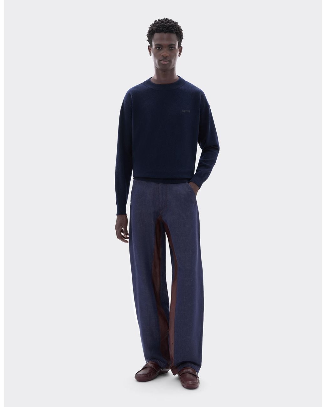 Ferrari Blue Wool And Cashmere Crew-Neck Jumper for men