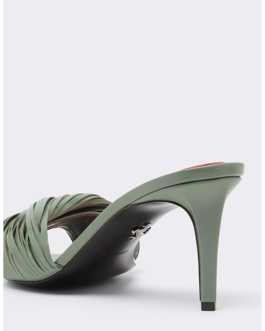 Ferrari White Leather Mules With Carved Fringes