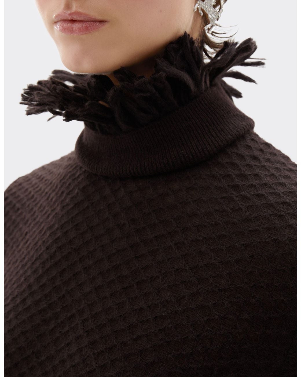Ferrari Black Turtleneck With Fringes