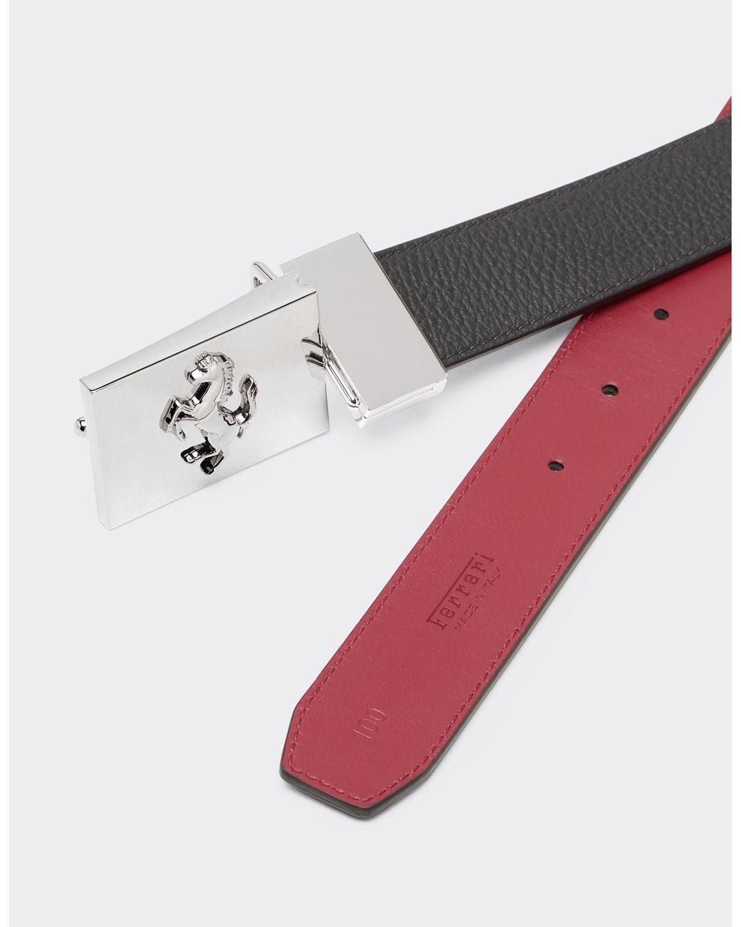 Ferrari White Reversible Belt for men