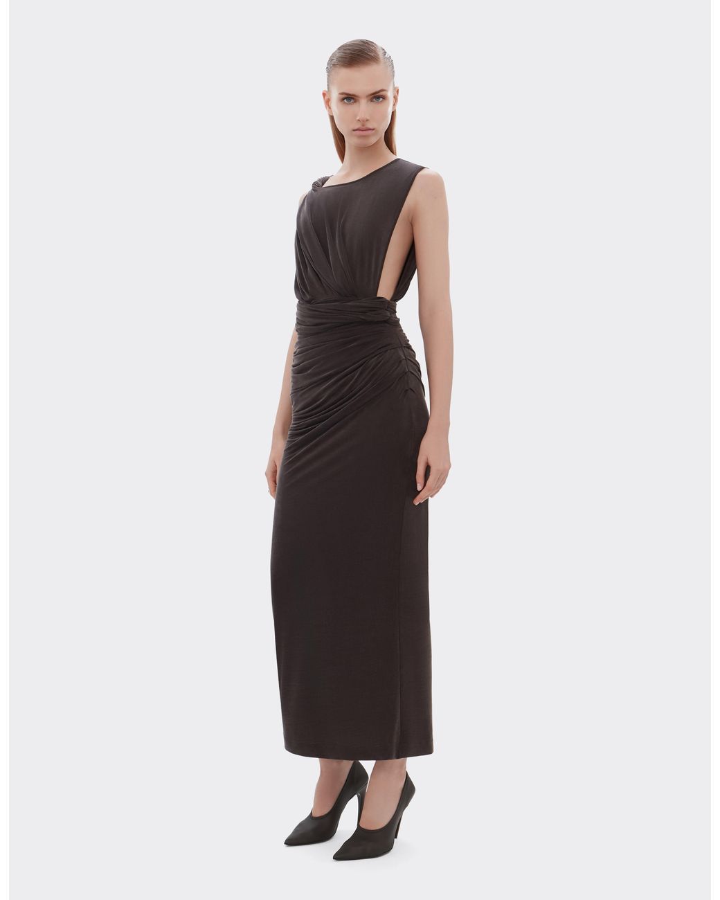 Ferrari Multicolor Sleeveless Draped Dress