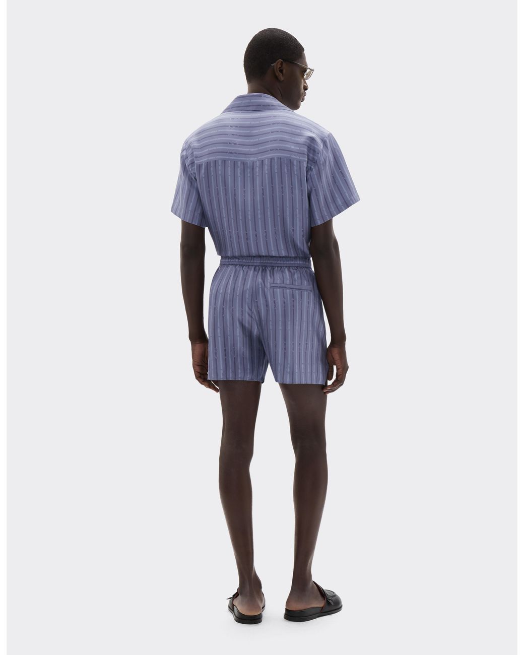 Ferrari Blue Monogram Silk Shorts for men