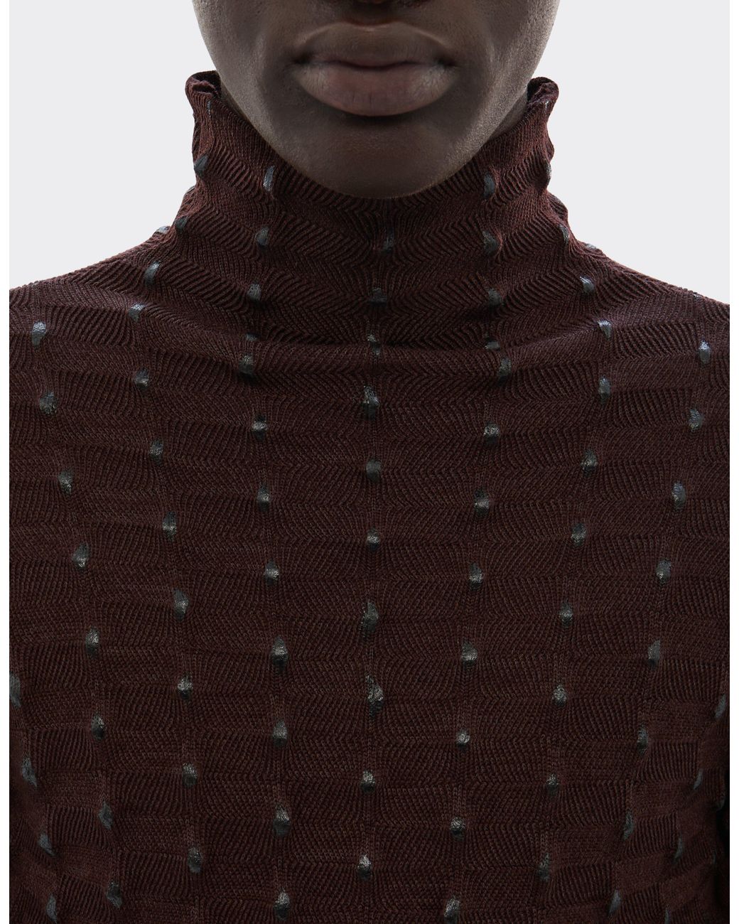 Ferrari Brown Wool And Cotton Turtleneck for men