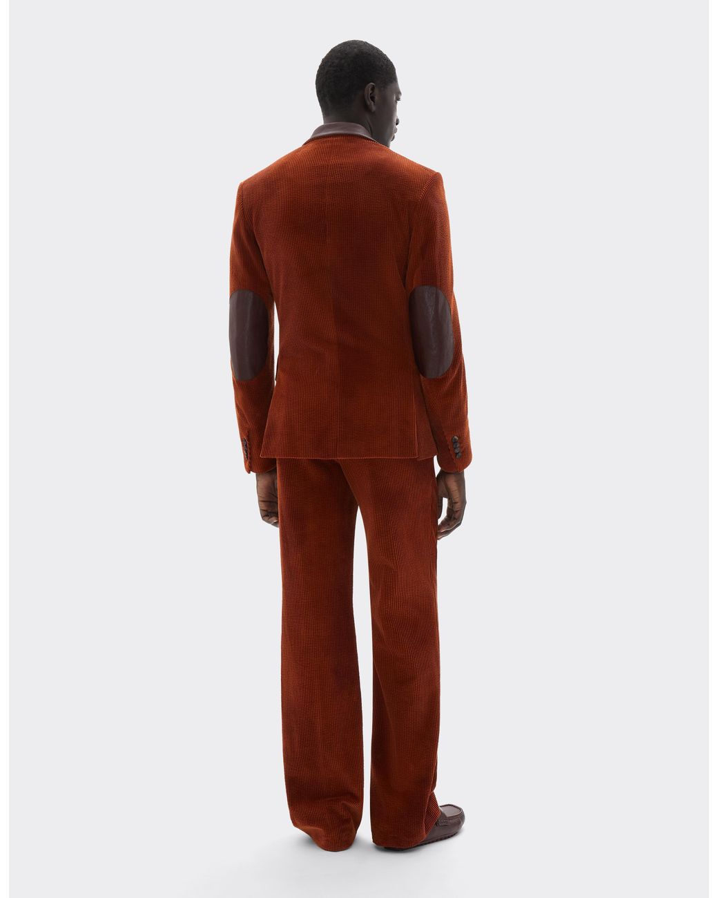 Ferrari Brown Tie-Dye Ribbed Velvet Blazer for men
