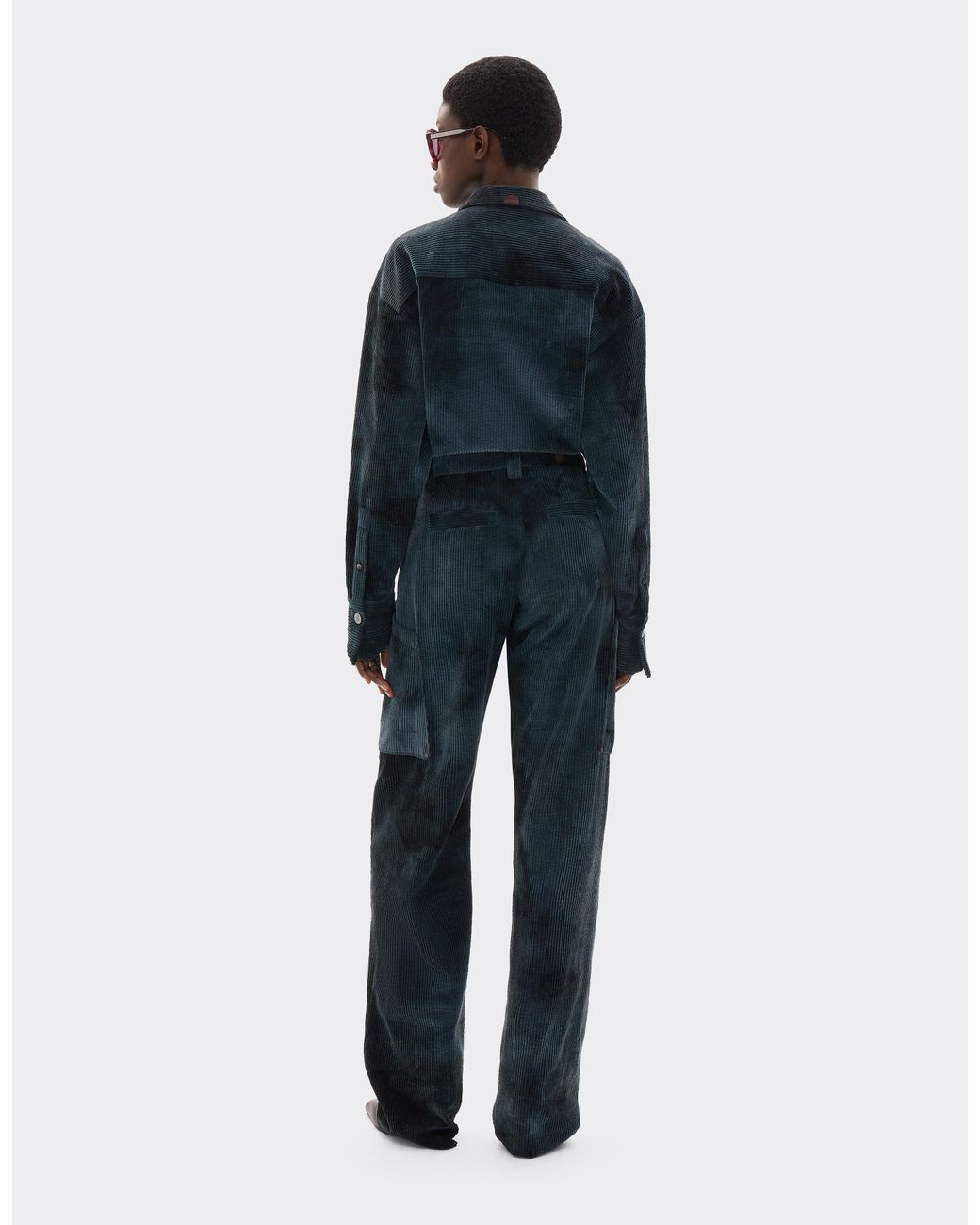 Ferrari Blue Corduroy Trousers With Oversized Pockets