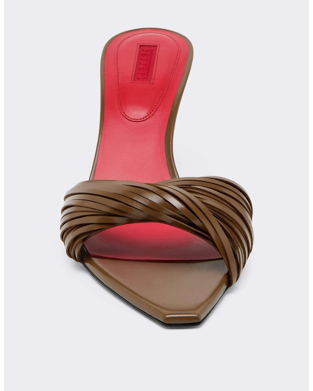 Ferrari Multicolor Leather Mules With Carved Fringes