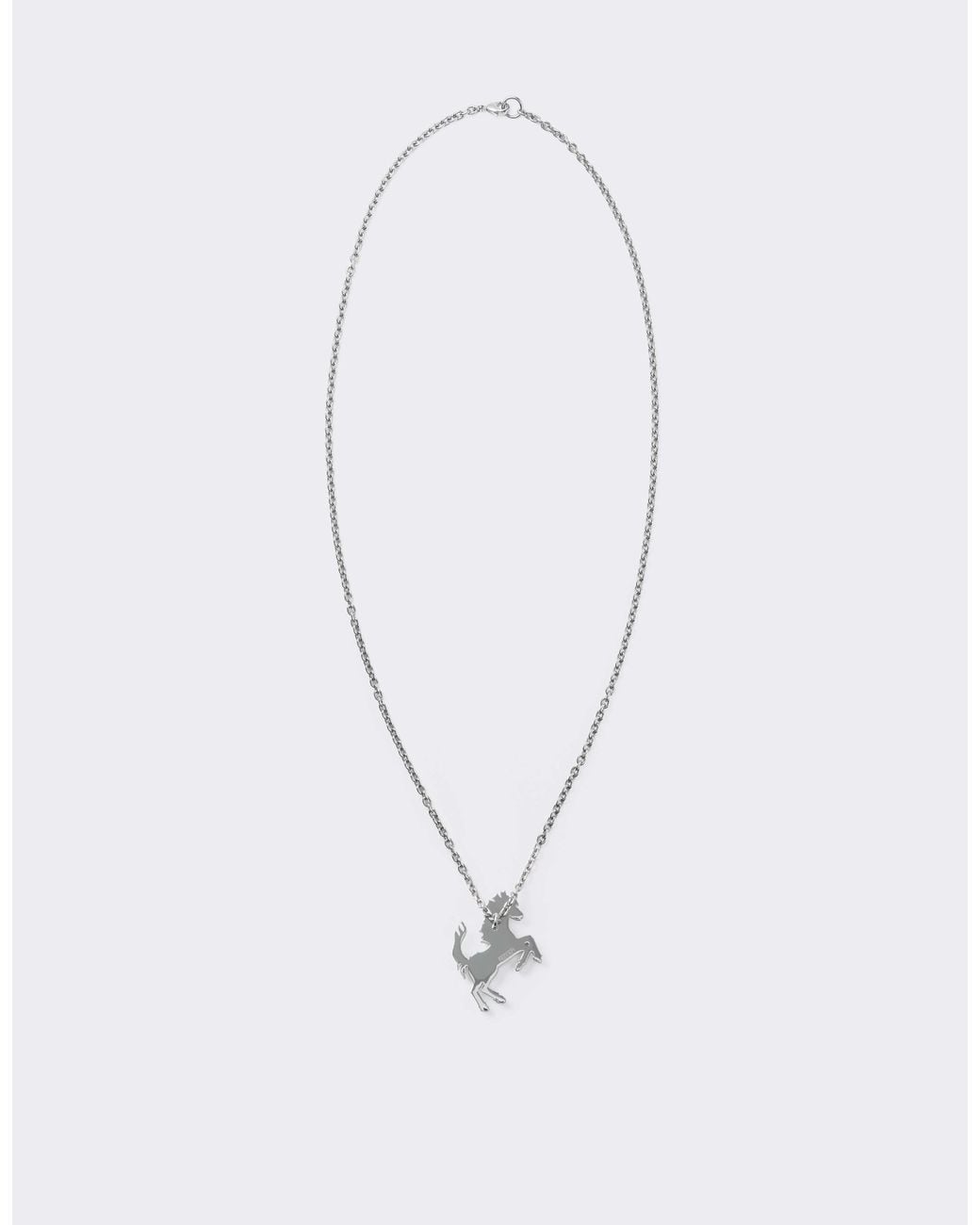Ferrari White Prancing Horse Rhinestone Necklace