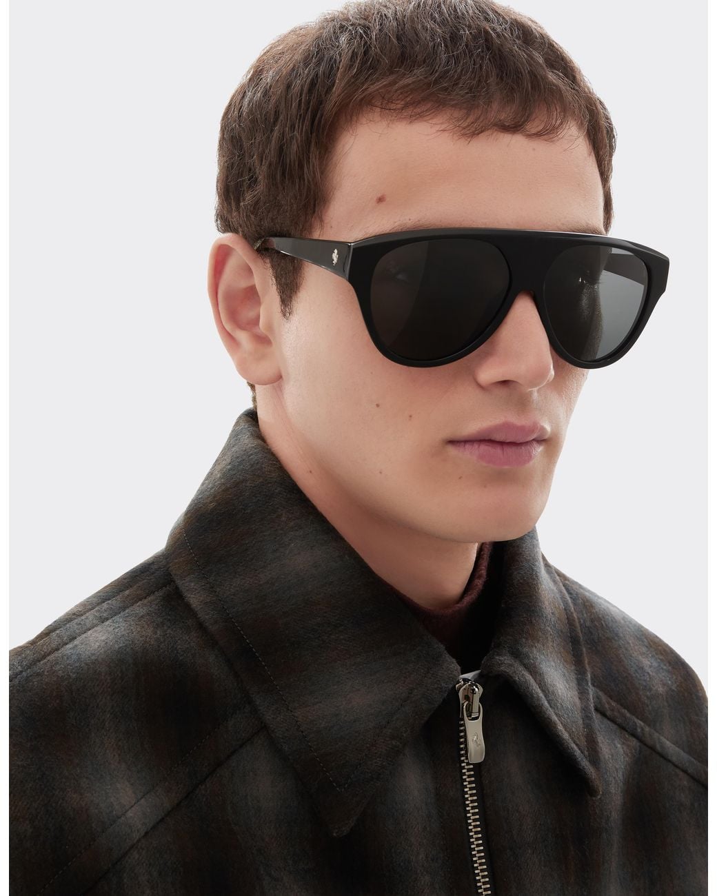 Ferrari Gray Acetate Sunglasses With Polarised Lenses for men